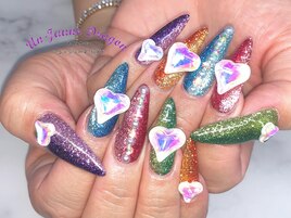 【ロングネイル】ハートネイル