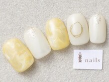 アイネイルズ 三宮店(I nails)/もやもやイエローネイル