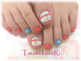 ★ボーダー★オレンジ＆ブルー★