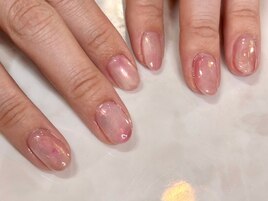キラキラ桃ネイル パラジェル
