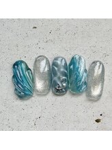 ネイルアンドまつげ リュフェール 五反田(Nail Lufaire)/人魚の鱗マグネットネイル