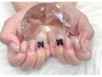 ガラスフレンチネイル