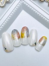 ネイルファクトリー 横浜ベイクォーター店/アートフレンチデザイン　¥9000