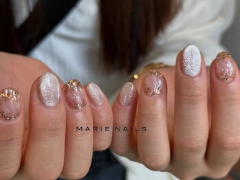 マリーネイルズ 青山店(MARIE NAILS)の写真/【初回オフ無料】フラッシュグリッター¥7700~♪JNA1級以上と認定講師在籍/持込みアートも◎1week保証付