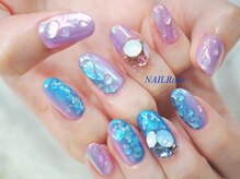 ネイルローズ(NAIL Rose)/ビジュー水滴オーロラバイカラー
