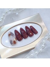 ネイルポット(Nail Pot)/定額アート　べっこうネイル