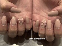 ネイルドットスタジオ 堺筋本町(NAIL DOT STUDIO)/リボンをポイントに