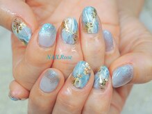 ネイルローズ(NAIL Rose)/マーブルターコイズニュアンス