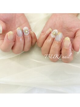 ツキネイル(TSUKI nail)/ぷくぷくフラワーネイル