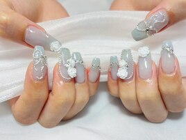 ワンホン　バラ　韓国ネイル