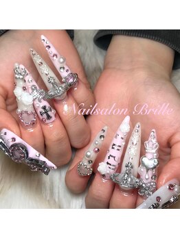 エスフィーネイルサロン ブリーユ(Esfy nailsalon Brille)/ゴテゴテピンクネイル