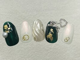 成人式/冬ネイル/ホワイト