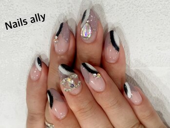 ネイルズアリー 立川店(Nails ally)/ブランドネイル×変形フレンチ