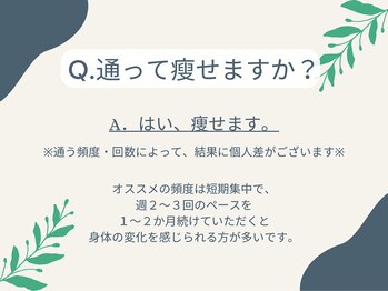 ヨサパーク ナル(YOSA PARK Nalu)/よくある質問☆痩せますか？？