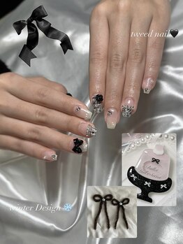 ルルシアン 代々木(luluchien)/冬のツイードネイル