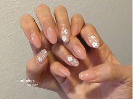 ふんわり小花ガーリーネイル