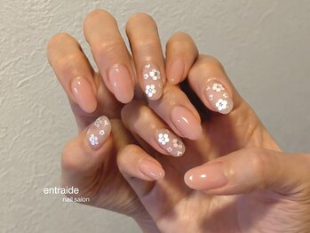 ふんわり小花ガーリーネイル