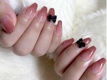 ネイルマジック 仙台一番町店(NAIL MAJIC)/シンプル可愛いリボンネイル☆