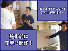 施術前にきちんとカウンセリングを行い、最適な施術を行います！