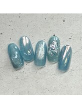 ネイルアンドまつげ リュフェール 五反田(Nail Lufaire)/クリアターコイズネイル