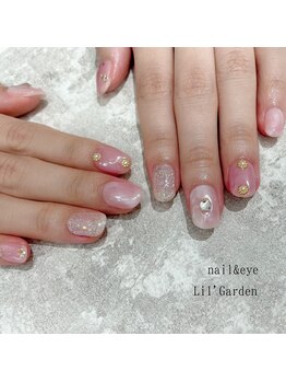 リルガーデン 新宿南口(Lil' Garden)/ピンク×透け感ニュアンスネイル