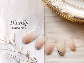 先端ラメ＆ストーン