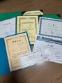 千里山りらく 保育士とスポーツトレーナー、リハビリの資格の証書です♪