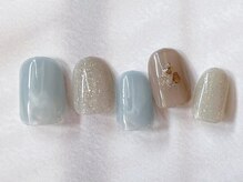 アイネイルズ 梅田店(I nails)/くすみブルーもやもや￥7700