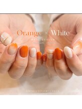 オレンジ×ホワイトニュアンス