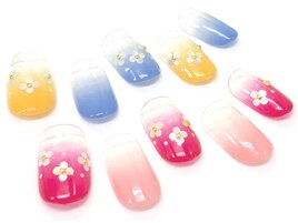 グラデーション+ホロ花