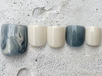 フリークネイル(FREAK Nail)/もやもやマーブルFOOT ¥10000
