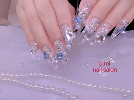 チップ長さ出しハートネイル