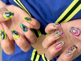 韓国ネイル！個性派！アシメ☆