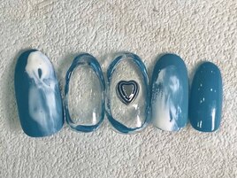 ぷっくり縁取りネイル