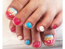 夏カラーで波をイメージして♪