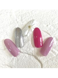 ピンクフラワーネイル