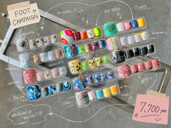 パディネイルズ(PADDY NAILS)の写真/可愛いは足元から始まる♪夏限定の特別フットネイルコレクション！ときめくフットネイルをお得に楽しんで。