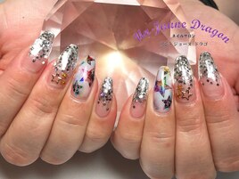 シルバー☆くり抜きネイル