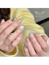 ヘブン ネイル 鶯谷(HEAVEN Nail)/Silver Cat Eyes Design Nails