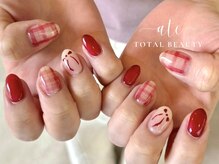 アテ(ate)/赤ガーリーネイル
