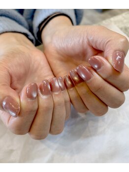 ちゅるん血色ピンクネイル