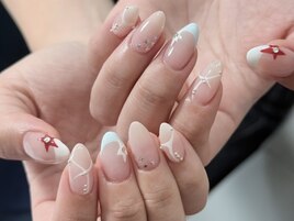 自爪ネイルデザイン