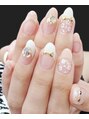 ネイリシャス(NAILICIOUS) 透明感のある小花レースネイル