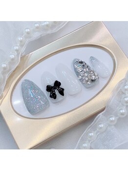 ネイルポット(Nail Pot)/リボン キラキラネイル