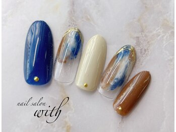 ウィズ 神戸(with)/秋カラーでタイダイネイル