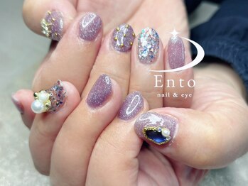 エント(Ento)の写真/ワンカラーにはパーツ2個までプレゼント！お値段変わらず◎2席のみのプライベートサロンでお得に可愛く♪