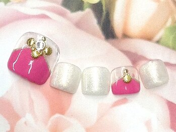 オハナレイ LEALEA FITNESS&SPA 東戸塚店内/マーメイド風ネイル*フット07