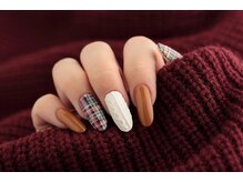 エムスラッシュ ネイル 新百合ヶ丘店(M.SLASH)/冬のチェック×ニットネイル