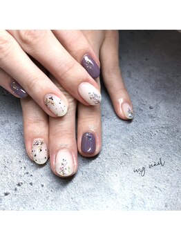 アイビーネイル(ivy-nail)/ダルメシアンネイル×ラメ