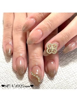 ブラウン系フラッシュネイル